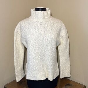 Vince Ivory Cowl Neck Wool Sweater, XL